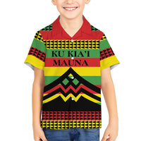 Hawaii Ku Kia'i Mauna Personalized Kid Hawaiian Shirt Hawaiian Kanaka Maoli Motif LT9 Kid Green - Polynesian Pride