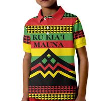 Hawaii Ku Kia'i Mauna Personalized Kid Polo Shirt Hawaiian Kanaka Maoli Motif