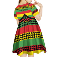 Hawaii Ku Kia'i Mauna Personalized Kid Short Sleeve Dress Hawaiian Kanaka Maoli Motif LT9 - Polynesian Pride