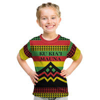 Hawaii Ku Kia'i Mauna Personalized Kid T Shirt Hawaiian Kanaka Maoli Motif