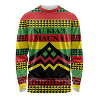 Hawaii Ku Kia'i Mauna Personalized Long Sleeve Shirt Hawaiian Kanaka Maoli Motif