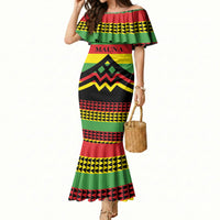 Hawaii Ku Kia'i Mauna Personalized Mermaid Dress Hawaiian Kanaka Maoli Motif LT9 Women Green - Polynesian Pride