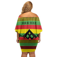 Hawaii Ku Kia'i Mauna Personalized Off Shoulder Short Dress Hawaiian Kanaka Maoli Motif LT9 - Polynesian Pride