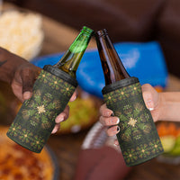 Hawaii Ohia Lehua Squares 4 in 1 Can Cooler Tumbler Hawaiian Quilt Inspired Floral Pattern