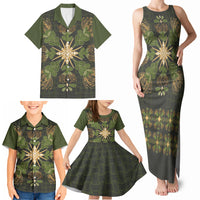 Hawaii Ohia Lehua Squares Family Matching Tank Maxi Dress and Hawaiian Shirt Hawaiian Quilt Inspired Floral Pattern LT9 - Polynesian Pride