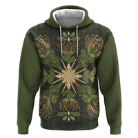 Hawaii Ohia Lehua Squares Hoodie Hawaiian Quilt Inspired Floral Pattern LT9 Pullover Hoodie Green - Polynesian Pride