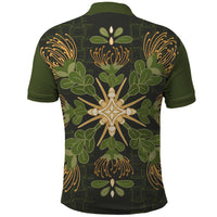 Hawaii Ohia Lehua Squares Polo Shirt Hawaiian Quilt Inspired Floral Pattern