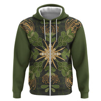 Hawaii Ohia Lehua Squares Zip Hoodie Hawaiian Quilt Inspired Floral Pattern
