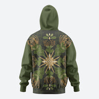 Hawaii Ohia Lehua Squares Zip Hoodie Hawaiian Quilt Inspired Floral Pattern LT9 - Polynesian Pride