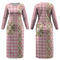 Akala Hamele Hawai'i Palaka Squares Maile Leaf Couples Matching Long Sleeve Bodycon Dress and Hawaiian Shirt Flowers Hawaiian Quilt Patterns