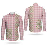 Akala Hamele Hawai'i Palaka Squares Maile Leaf Couples Matching Long Sleeve Bodycon Dress and Long Sleeve Button Shirt Flowers Hawaiian Quilt Patterns