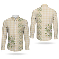 Melemele Ahiahia Hawai'i Palaka Squares Maile Leaf Couples Matching Long Sleeve Bodycon Dress and Long Sleeve Button Shirt Flowers Hawaiian Quilt Patterns