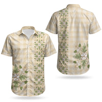 Melemele Ahiahia Hawai'i Palaka Squares Maile Leaf Couples Matching Summer Maxi Dress and Hawaiian Shirt Flowers Hawaiian Quilt Patterns LT9 - Polynesian Pride