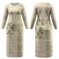 Melemele Ahiahia Hawai'i Palaka Squares Maile Leaf Family Matching Long Sleeve Bodycon Dress and Hawaiian Shirt Flowers Hawaiian Quilt Patterns
