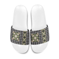 Pauli Hawai'i Palaka Squares Maile Leaf Slide Sandals Flowers Hawaiian Quilt Patterns