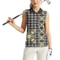 Pauli Hawai'i Palaka Squares Maile Leaf Women Sleeveless Polo Shirt Flowers Hawaiian Quilt Patterns