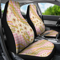 Akala Hamele Palaka Plumeria Car Seat Cover Puakenikeni and Maile Lei