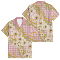 Akala Hamele Palaka Plumeria Family Matching Mermaid Dress and Hawaiian Shirt Puakenikeni and Maile Lei