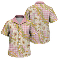 Akala Hamele Palaka Plumeria Family Matching Summer Maxi Dress and Hawaiian Shirt Puakenikeni and Maile Lei