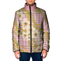 Akala Hamele Palaka Plumeria Padded Jacket Puakenikeni and Maile Lei