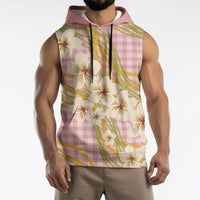 Akala Hamele Palaka Plumeria Sleeveless Hoodie Puakenikeni and Maile Lei