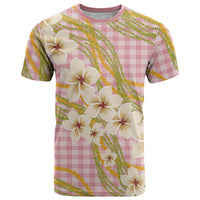 Akala Hamele Palaka Plumeria T Shirt Puakenikeni and Maile Lei