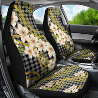 Ele'ele Hawai'i Palaka Plumeria Car Seat Cover Puakenikeni and Maile Lei