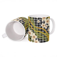 Ele'ele Hawai'i Palaka Plumeria Ceramic Mug Puakenikeni and Maile Lei