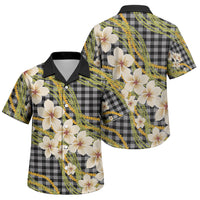 Ele'ele Hawai'i Palaka Plumeria Family Matching Puletasi and Hawaiian Shirt Puakenikeni and Maile Lei LT9 Son's Shirt Black - Polynesian Pride