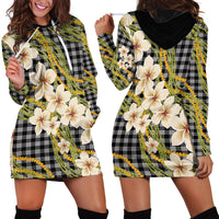 Ele'ele Hawai'i Palaka Plumeria Hoodie Dress Puakenikeni and Maile Lei