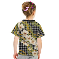 Ele'ele Hawai'i Palaka Plumeria Kid T Shirt Puakenikeni and Maile Lei