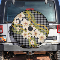 Ele'ele Hawai'i Palaka Plumeria Spare Tire Cover Puakenikeni and Maile Lei