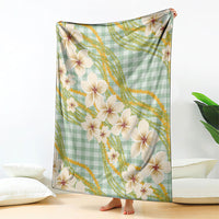 Liko Kukui Hawai'i Palaka Plumeria Blanket Puakenikeni and Maile Lei