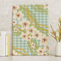 Liko Kukui Hawai'i Palaka Plumeria Canvas Wall Art Puakenikeni and Maile Lei