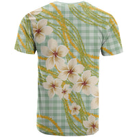 Liko Kukui Hawai'i Palaka Plumeria T Shirt Puakenikeni and Maile Lei
