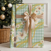Liko Kukui Hawai'i Palaka Plumeria Wrapping Paper Puakenikeni and Maile Lei