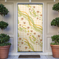 Melemele Ahiahia Hawai'i Palaka Plumeria Door Cover Puakenikeni and Maile Lei