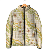 Melemele Ahiahia Hawai'i Palaka Plumeria Padded Jacket Puakenikeni and Maile Lei