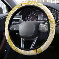 Melemele Ahiahia Hawai'i Palaka Plumeria Steering Wheel Cover Puakenikeni and Maile Lei