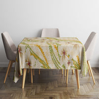 Melemele Ahiahia Hawai'i Palaka Plumeria Tablecloth Puakenikeni and Maile Lei