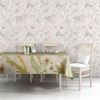 Melemele Ahiahia Hawai'i Palaka Plumeria Tablecloth Puakenikeni and Maile Lei