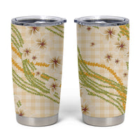 Melemele Ahiahia Hawai'i Palaka Plumeria Tumbler Cup Puakenikeni and Maile Lei