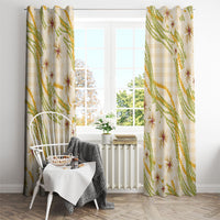 Melemele Ahiahia Hawai'i Palaka Plumeria Window Curtain Puakenikeni and Maile Lei