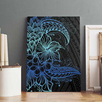 Floral Polynesian Hibiscus Tattoo Canvas Wall Art Blue Gradient Style LT9 - Polynesian Pride