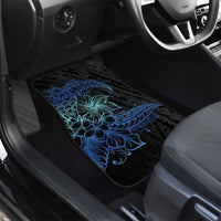 Floral Polynesian Hibiscus Tattoo Car Mats Blue Gradient Style LT9 - Polynesian Pride