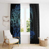 Floral Polynesian Hibiscus Tattoo Window Curtain Blue Gradient Style LT9 - Polynesian Pride