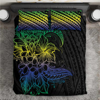 Floral Polynesian Hibiscus Tattoo Bedding Set Green Gradient Style LT9 Green - Polynesian Pride