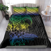 Floral Polynesian Hibiscus Tattoo Bedding Set Green Gradient Style LT9 - Polynesian Pride