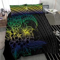 Floral Polynesian Hibiscus Tattoo Bedding Set Green Gradient Style LT9 - Polynesian Pride