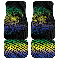 Floral Polynesian Hibiscus Tattoo Car Mats Green Gradient Style LT9 - Polynesian Pride